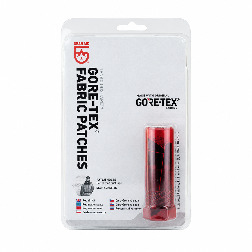 GA GORE-TEX Fabric Repair Kit på hvit bakgrunn